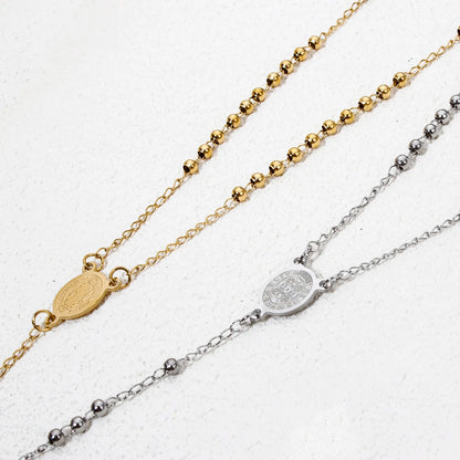 Christian Mary & Saint Benedict Rosary Necklace