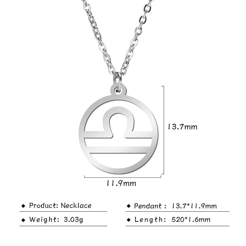 Hollow-Out Star Zodiac Necklace