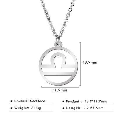 Hollow-Out Star Zodiac Necklace