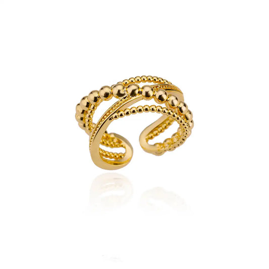 Beaded Gold Ring