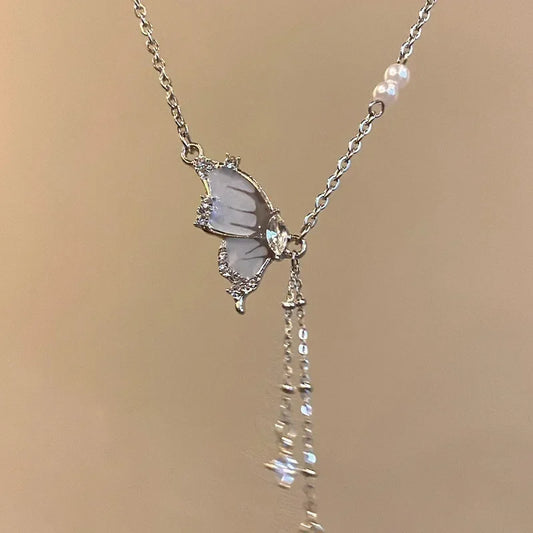 Butterfly Wing Stone Necklace