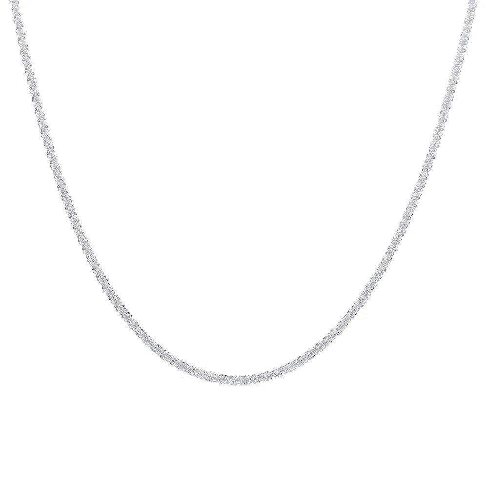 Silver Stone Chain Necklace