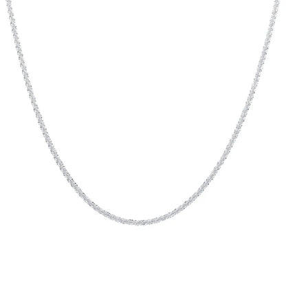 Silver Stone Chain Necklace
