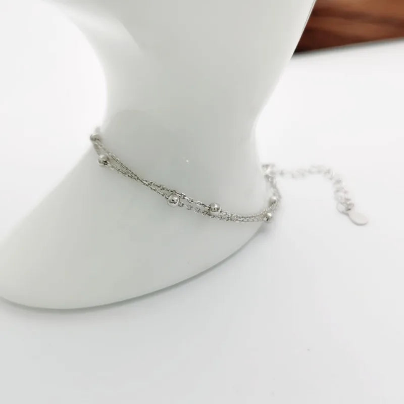 Double Layer Beaded Chain Bracelet