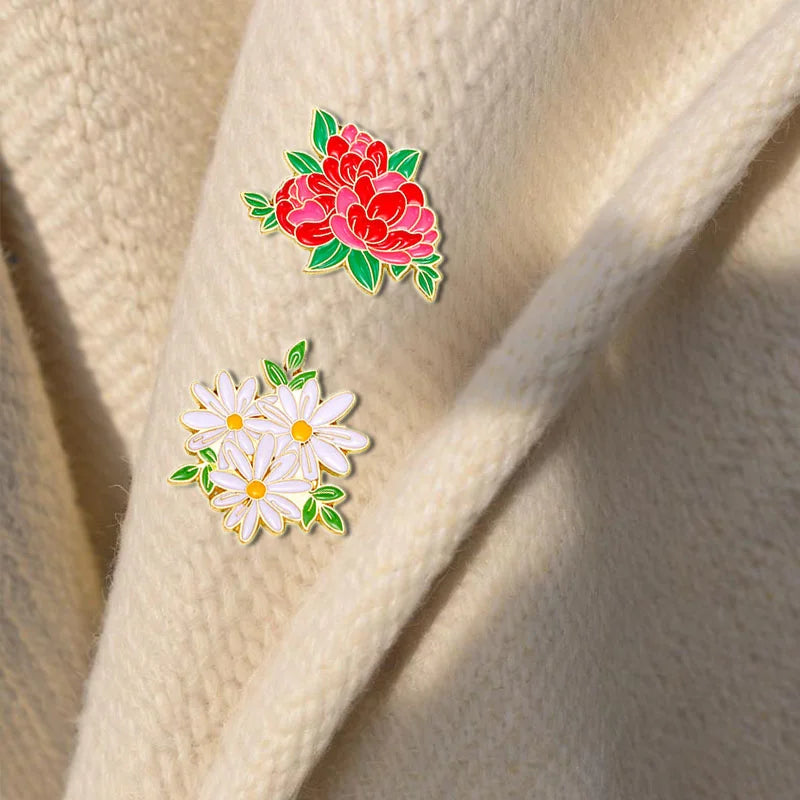 Flower Bouquet Pin Badge