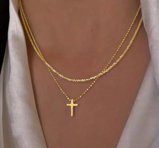 Gold Cross Chain Necklace
