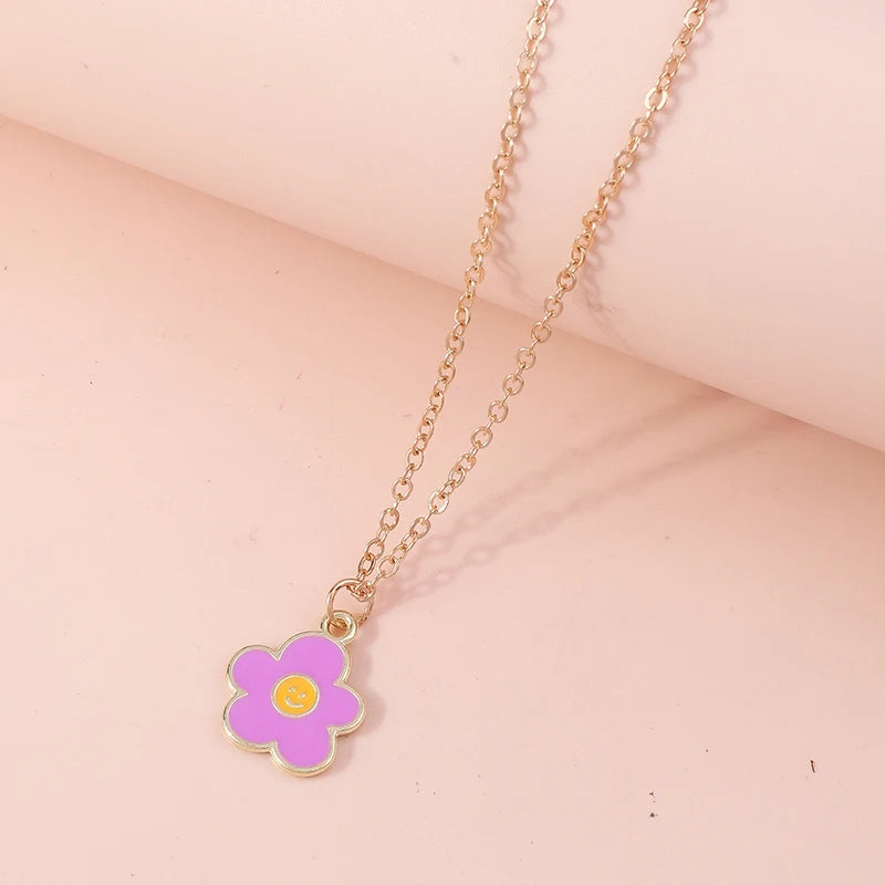 Enamel Flower Necklace