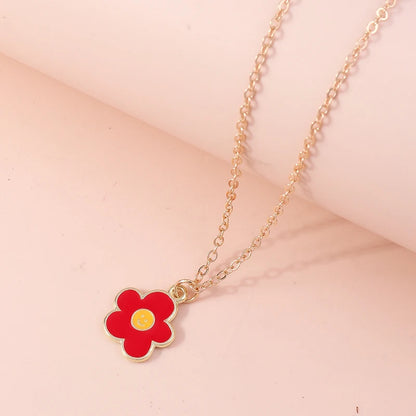 Enamel Flower Necklace
