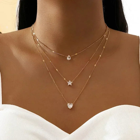 3 Layered Charm Necklace