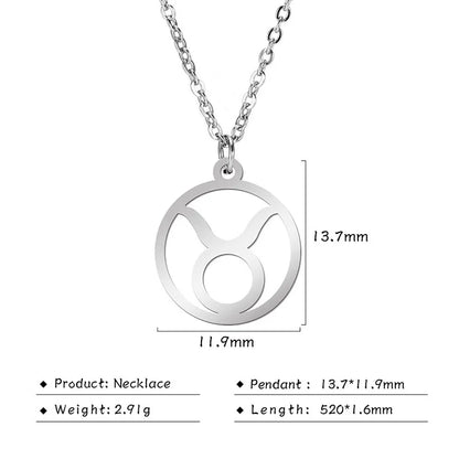 Hollow-Out Star Zodiac Necklace