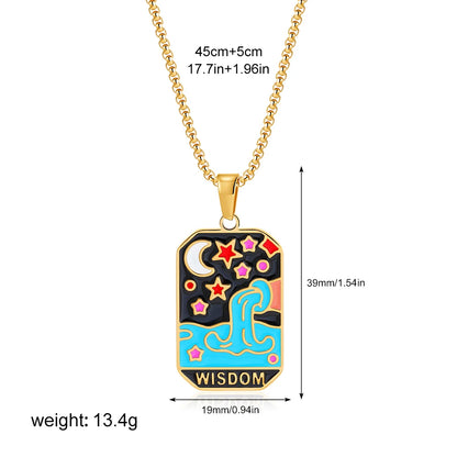 Enamel Tarot Cards Necklaces