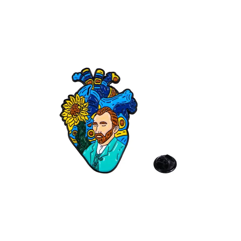 Painted Heart Pins