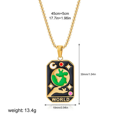 Enamel Tarot Cards Necklaces