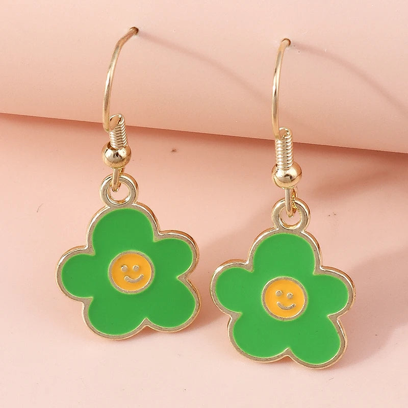 Enamel Flower Earrings