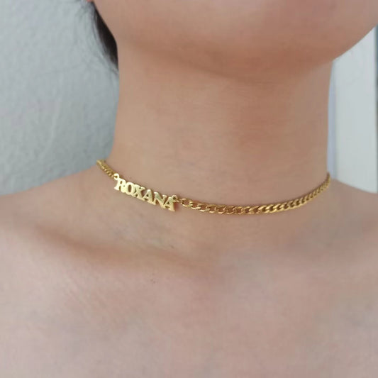 Gold Custom Name Choker