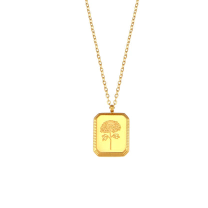 Birth Flower Pendant Necklace