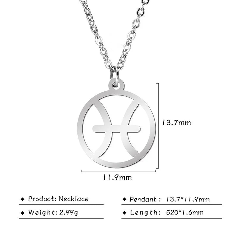 Hollow-Out Star Zodiac Necklace