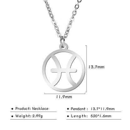 Hollow-Out Star Zodiac Necklace