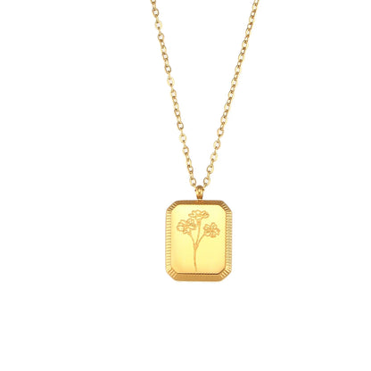 Birth Flower Pendant Necklace