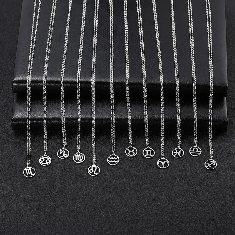 Hollow-Out Star Zodiac Necklace