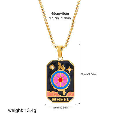 Enamel Tarot Cards Necklaces