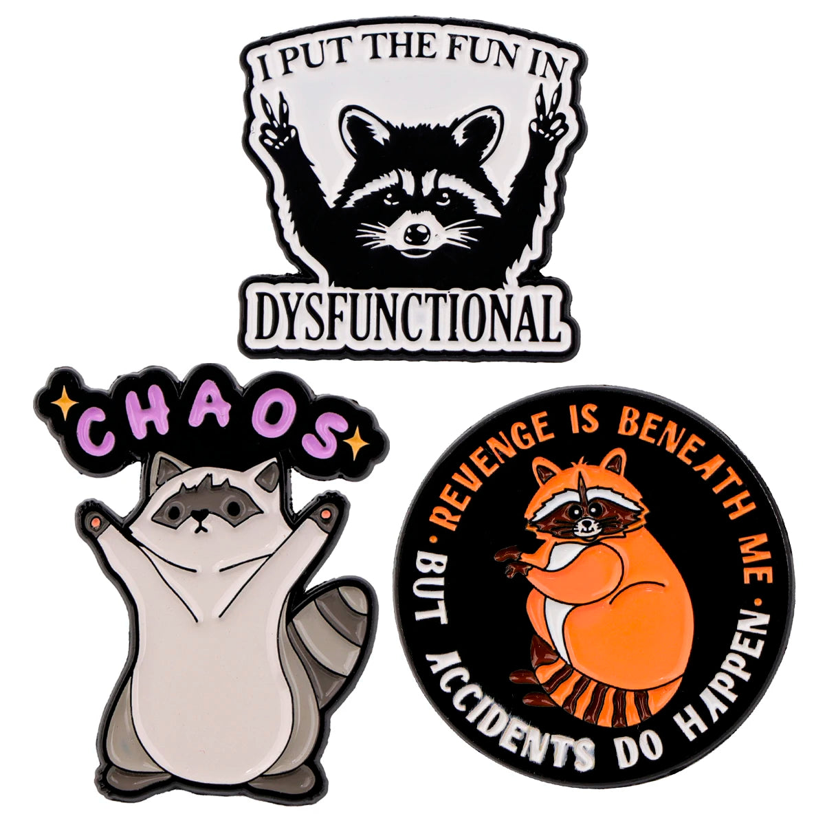 Raccoon Enamel Pin Badges