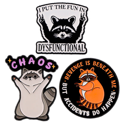 Raccoon Enamel Pin Badges