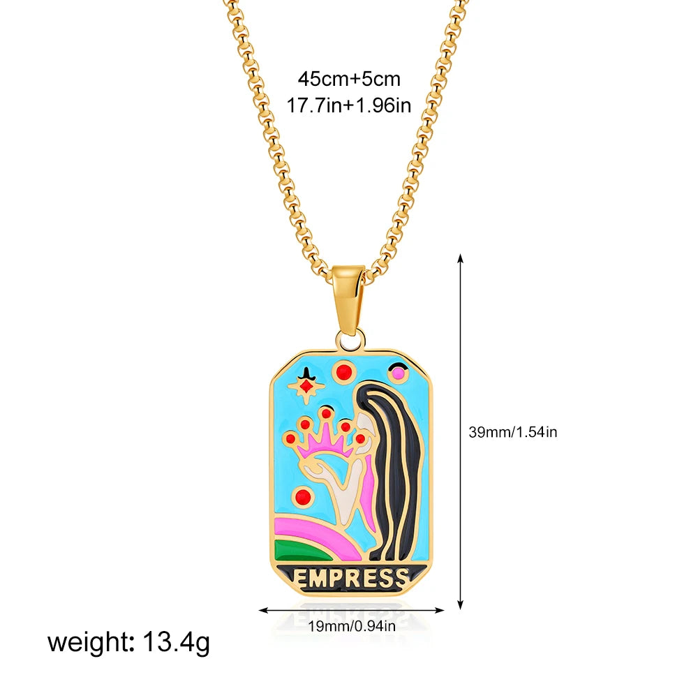 Enamel Tarot Cards Necklaces