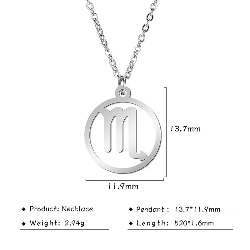 Hollow-Out Star Zodiac Necklace