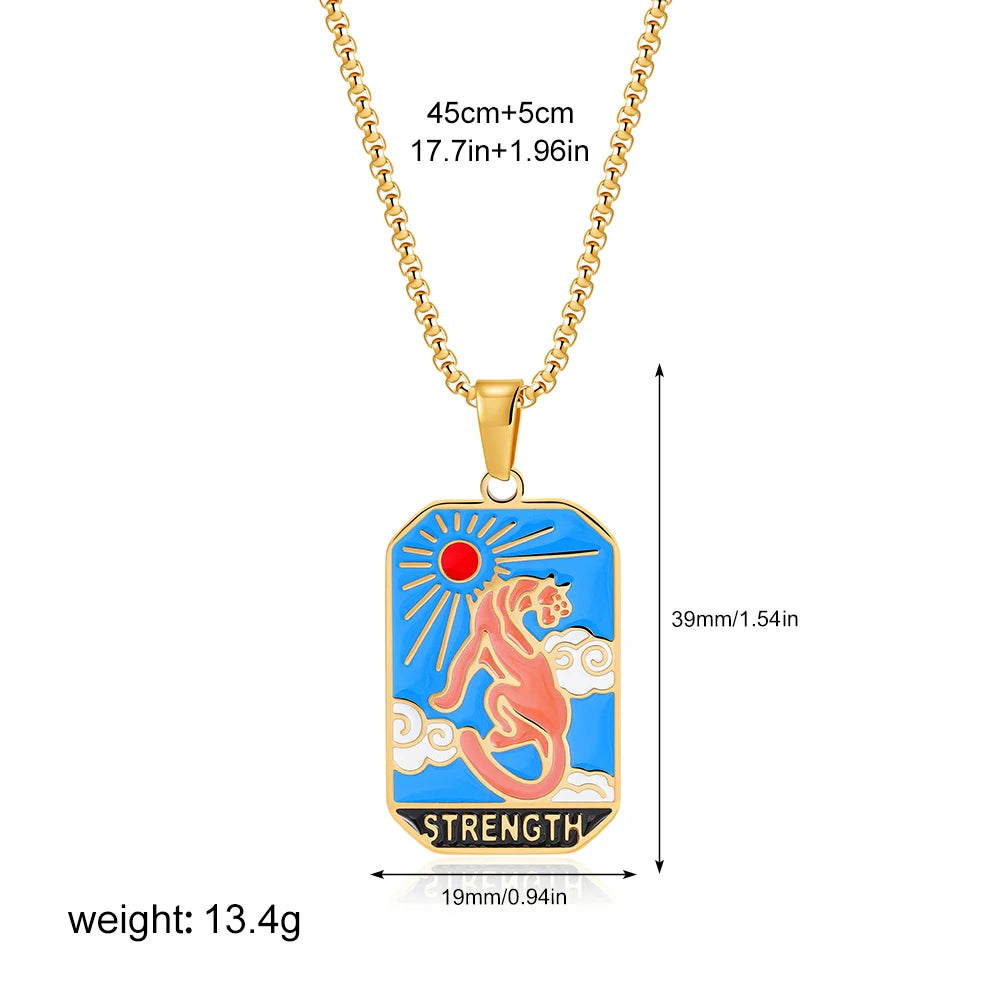 Enamel Tarot Cards Necklaces