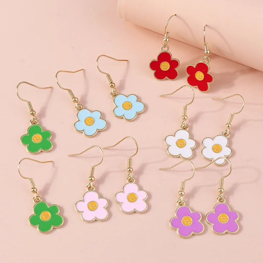 Enamel Flower Earrings