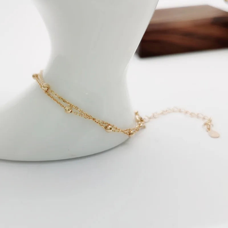 Double Layer Beaded Chain Bracelet