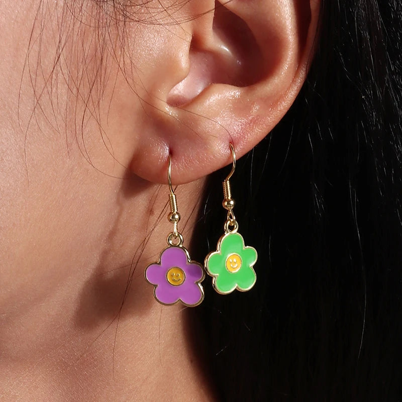 Enamel Flower Earrings