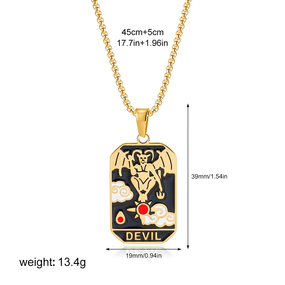 Enamel Tarot Cards Necklaces
