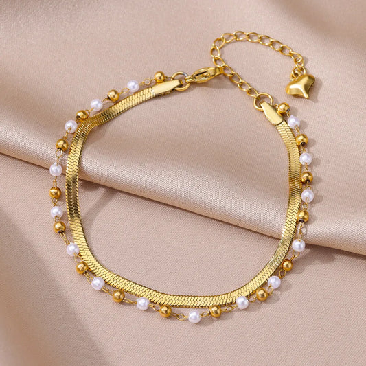 Golden Bead Anklet