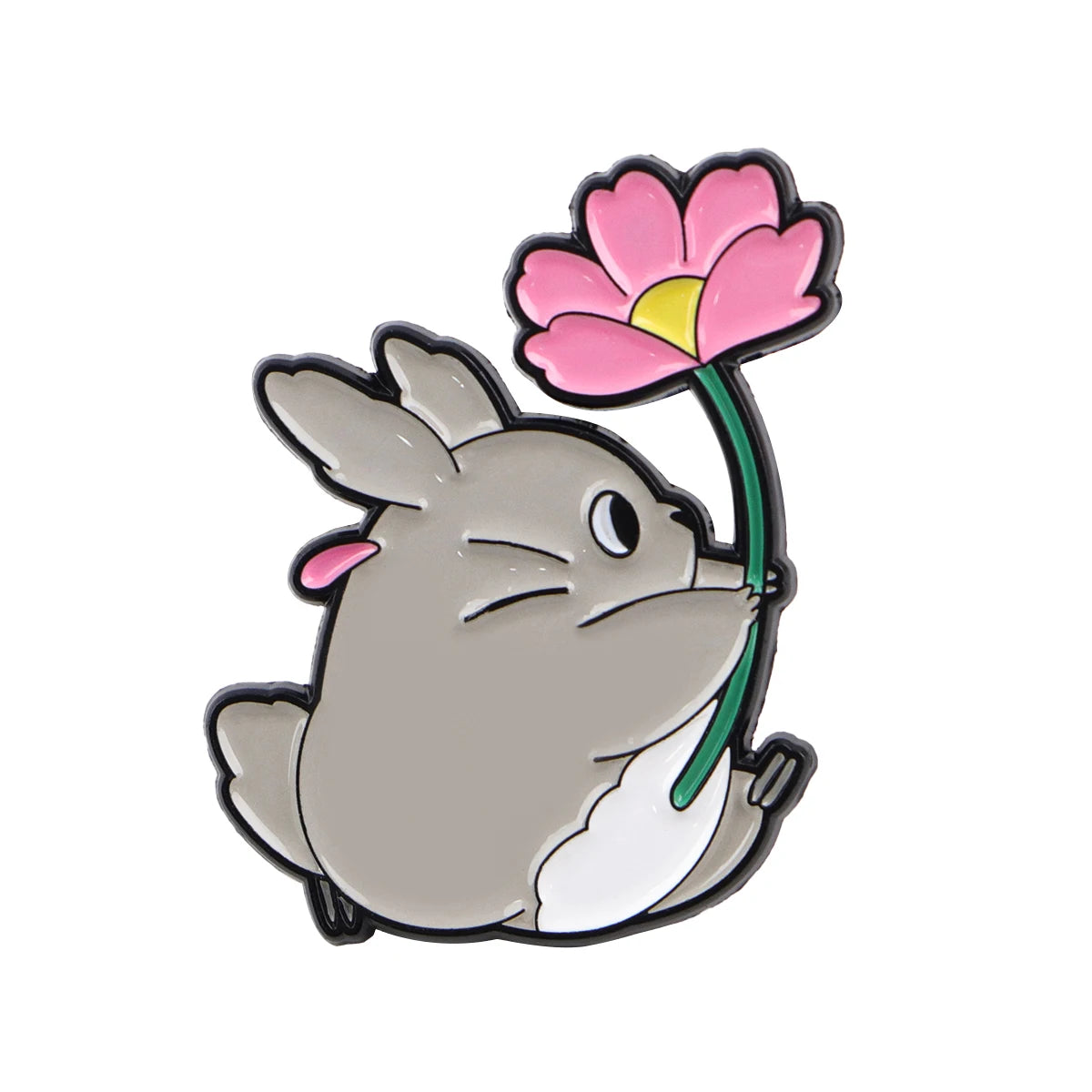 Totoro Inspired Flower Pin Badge
