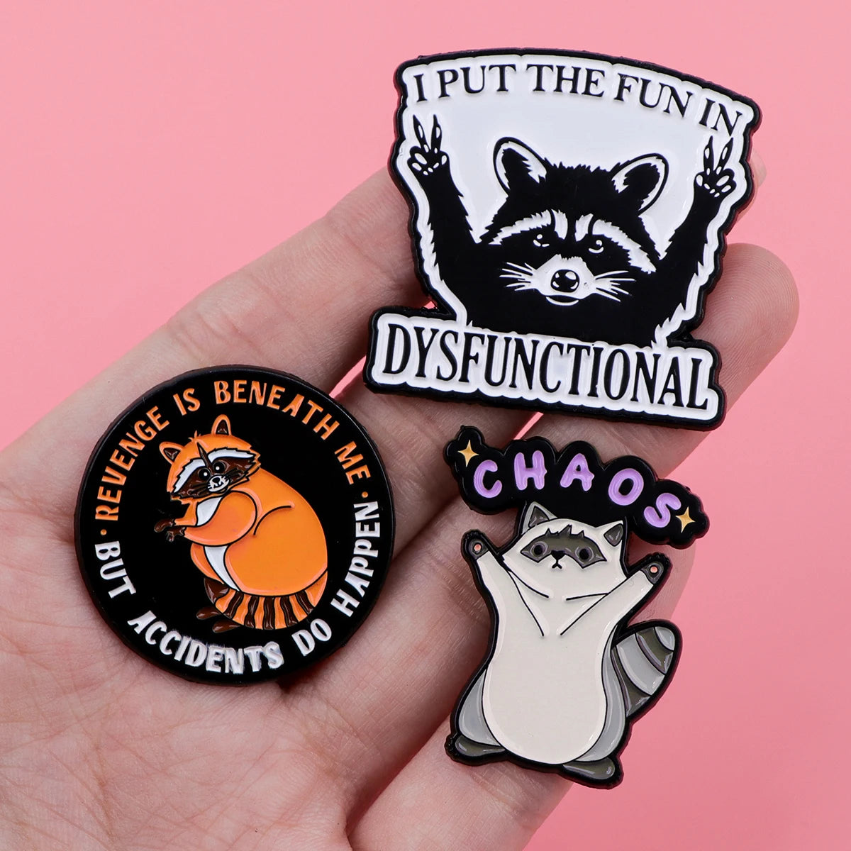 Raccoon Enamel Pin Badges