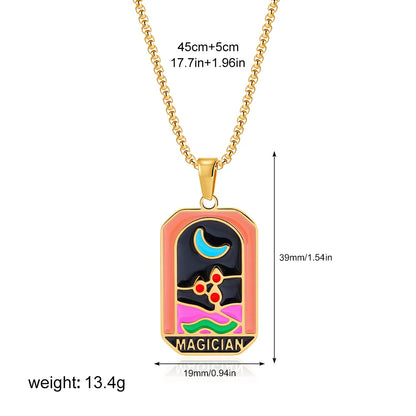 Enamel Tarot Cards Necklaces