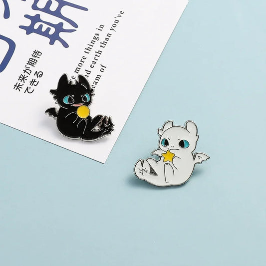 Flying Dragon Pin Badge Set