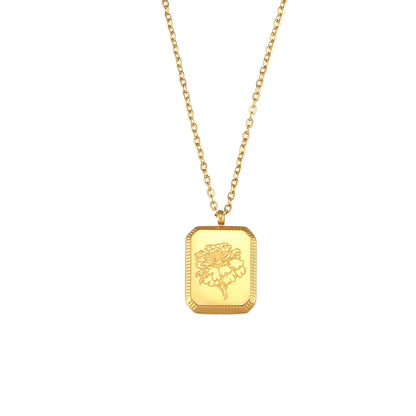 Birth Flower Pendant Necklace