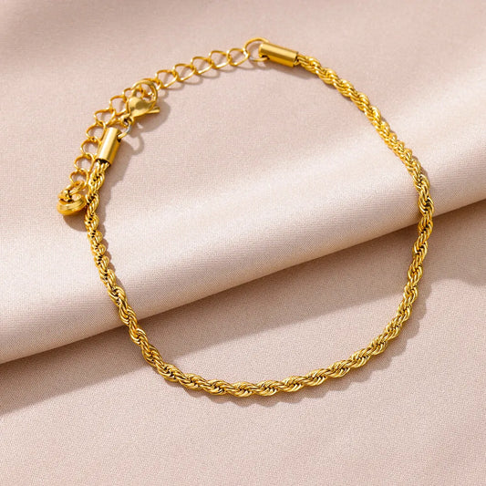 Twisted Gold Anklet