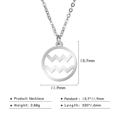 Hollow-Out Star Zodiac Necklace