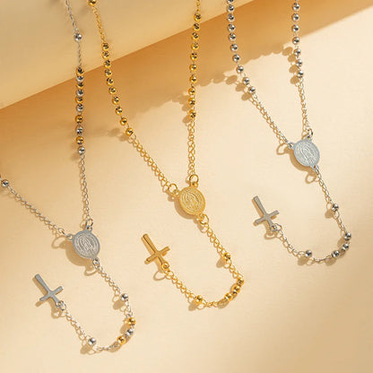 Christian Mary & Saint Benedict Rosary Necklace
