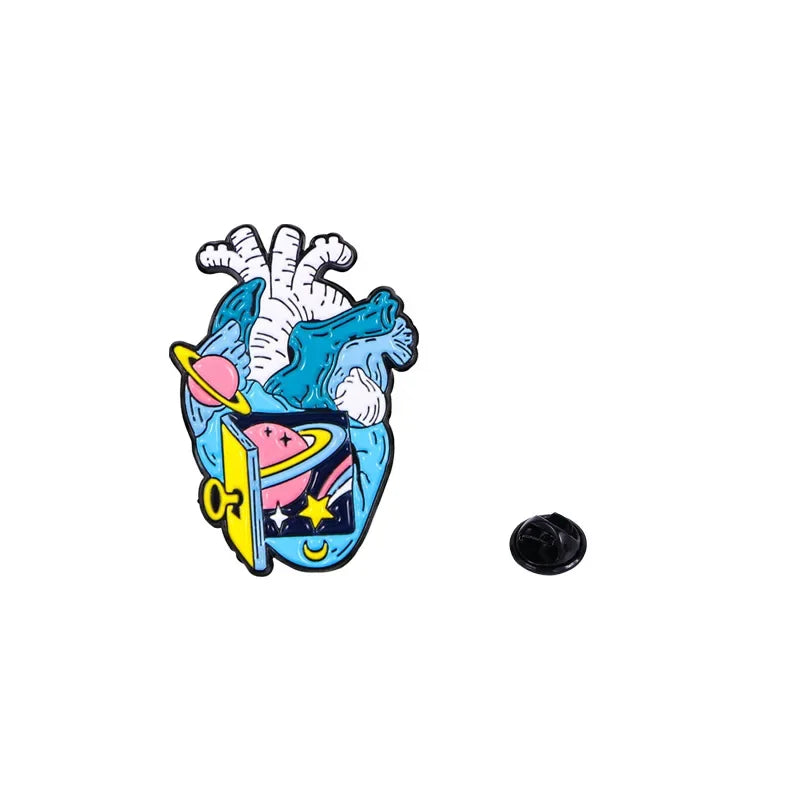 Painted Heart Pins