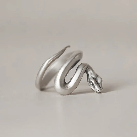Silver Frosted Snake Ring
