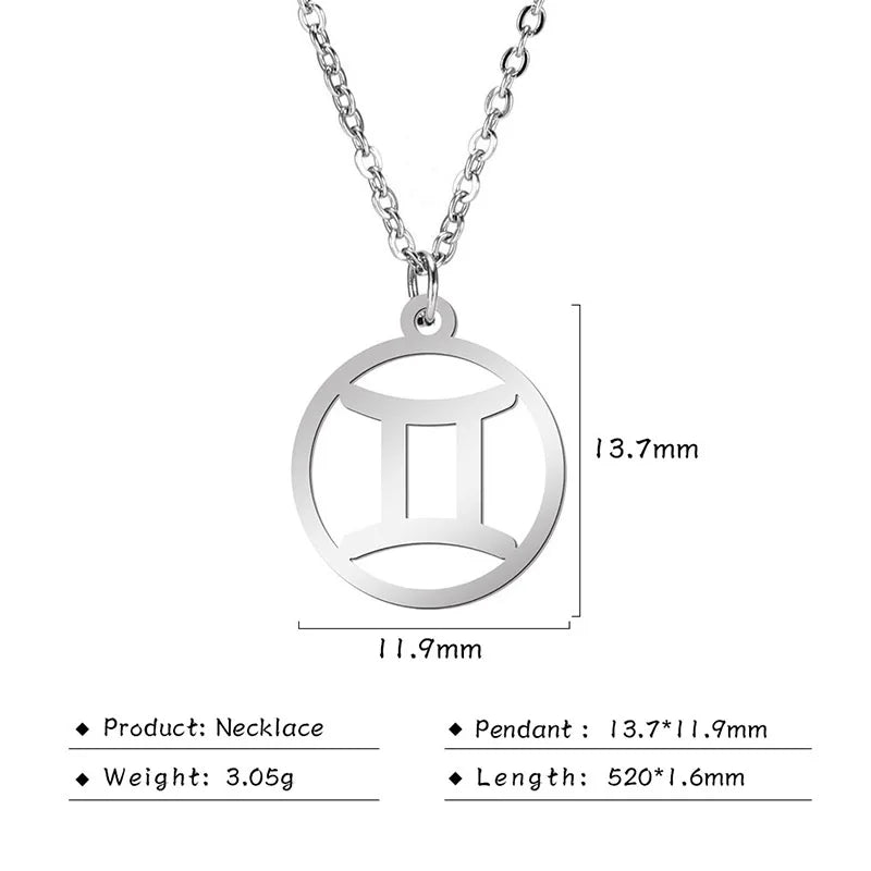 Hollow-Out Star Zodiac Necklace