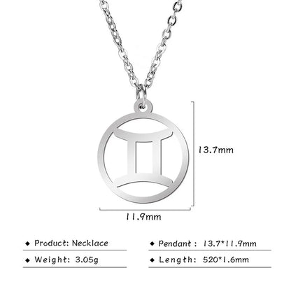 Hollow-Out Star Zodiac Necklace