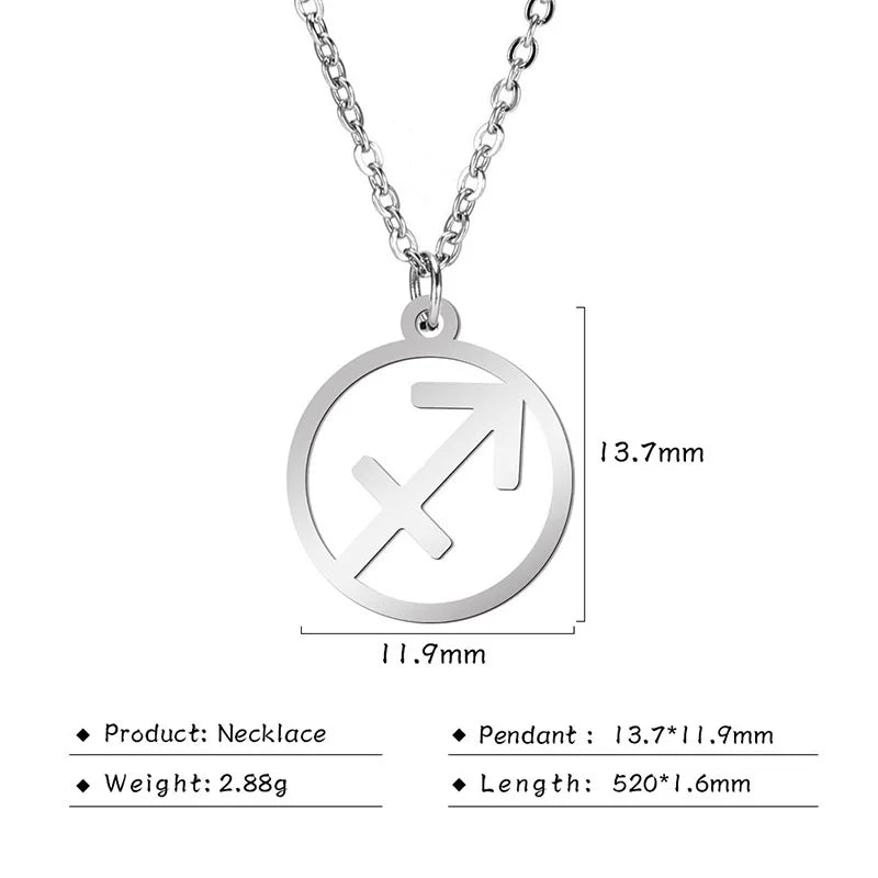 Hollow-Out Star Zodiac Necklace