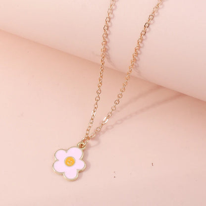 Enamel Flower Necklace