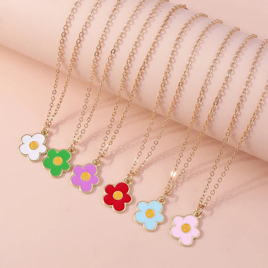 Enamel Flower Necklace